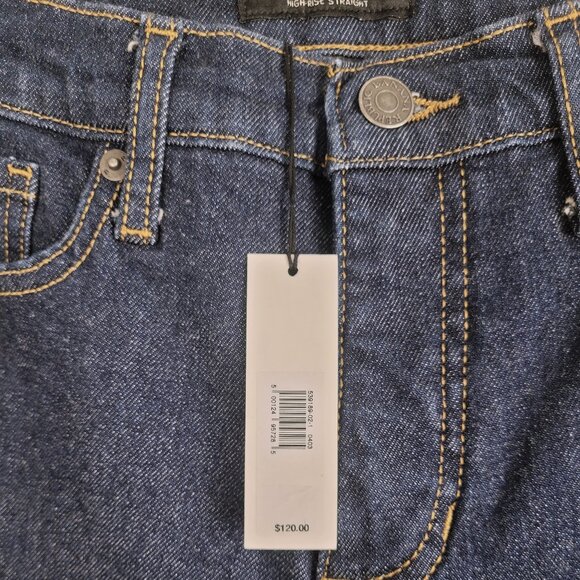 BANANA REPUBLIC High-Rise Straight Leg Jean size 26/2 like-new blue denim casual - Picture 6 of 7